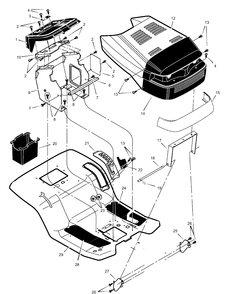 Part Location Diagram of 48X101 Murray Decal, Right Hood